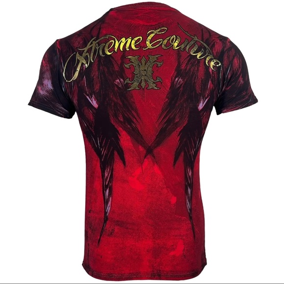 Xtreme Couture By Affliction Men's T-Shirt Dark Doman Biker Red Tattoo S-5XL - Picture 4 of 10